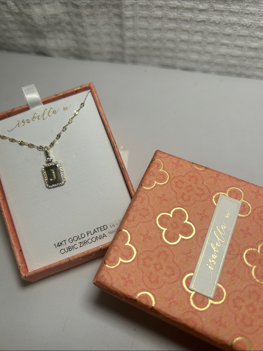 Isabella Gold Plated Initial 'J' Pendant Necklace
